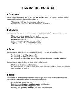 COMMAS: FOUR BASIC USES