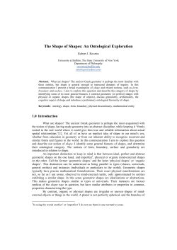 The Shape of Shapes: An Ontological Exploration