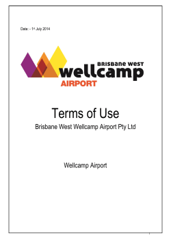 Terms of Use - Wellcamp Airport