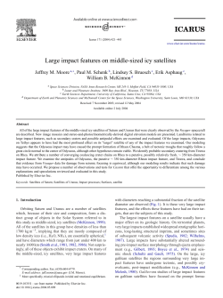 Large impact features on middle-sized icy satellites