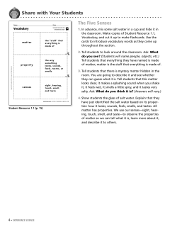 Share with Your Students The Five Senses