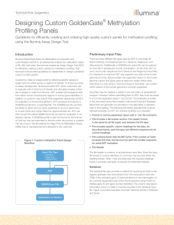 Designing Custom GoldenGate Methylation Profiling Panels