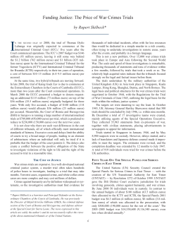 Funding Justice: The Price of War Crimes Trials