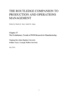 The Evolutionary Trends of POM Research in Manufacturing