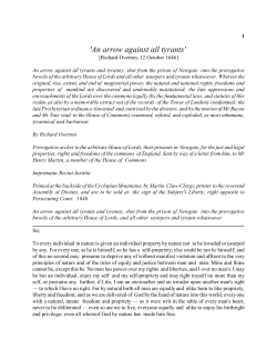 An arrow against all tyrants