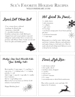 Sue`s Favorite Holiday Recipes