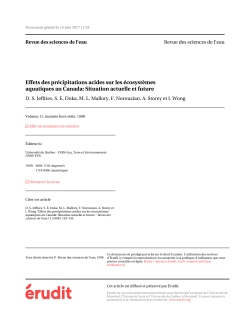 Effets des pr&eacute;cipitations acides sur les &eacute;cosyst&egrave;mes