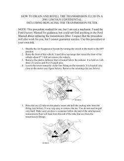 how to drain and refill the transmission fluid in a
