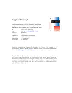 A comprehensive review on in vitro digestion of infant formula