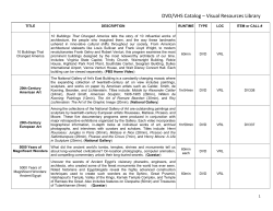 DVD/VHS Catalog - University of Central Arkansas