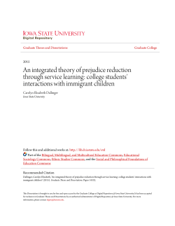 An integrated theory of prejudice reduction through service learning