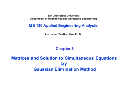 Matrices and Solution to Simultaneous Equations by Gaussian