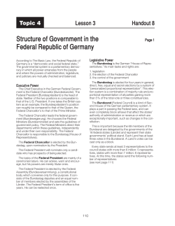 Structure of Government in the Federal Republic of Germany