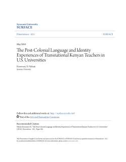 The Post-Colonial Language and Identity Experiences of