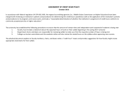 ASSIGNMENT OF CREDIT HOUR POLICY