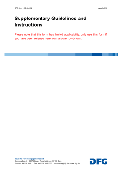 Supplementary Guidelines and Instructions