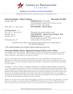 School Calendar &ndash; Salem Campus December 16, 2016