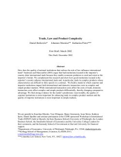Trade, Law and Product Complexity