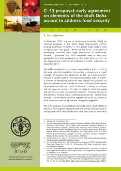 G-33 proposal: early agreement on elements of the draft Doha