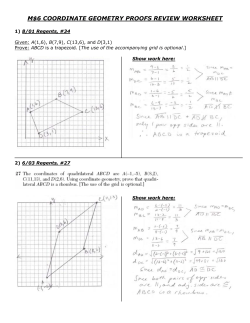 M$6 COORDINATE GEOMETRY PROOFS REVIEW WORKSHEET