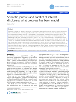 Scientific journals and conflict of interest disclosure
