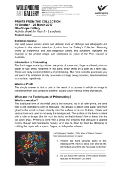 PRINTS FROM THE COLLECTION 15 October &ndash; 26 March 2017