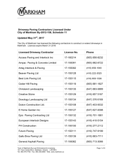 Driveway Paving Contractors Licensed Under City of Markham By
