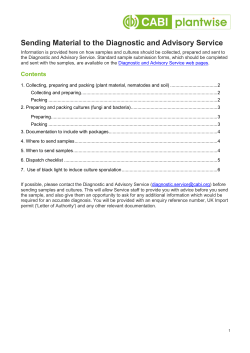 Guide to collecting, packing and sending material