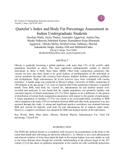 Quetelet`s Index and Body Fat Percentage - DU E