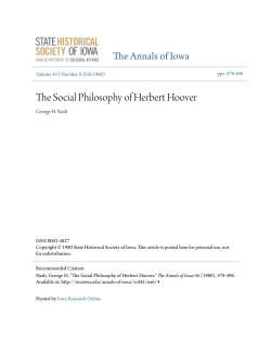 The Social Philosophy of Herbert Hoover