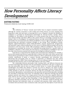 How Personality Affects Literacy Development