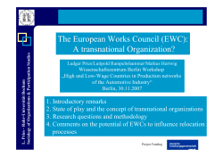 European Works Councils: A Transnational Organization?