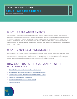 self-assessment - Jobs for the Future