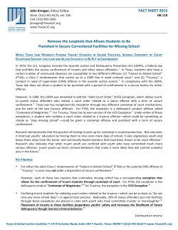 Fact Sheet - Texas Criminal Justice Coalition