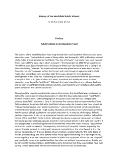 History of the Northfield Public Schools G-MHCG-1406
