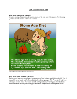 LOW CARBOHYDRATE DIET What is the meaning of low carb? It