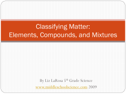 Elements, Compounds, and Mixtures