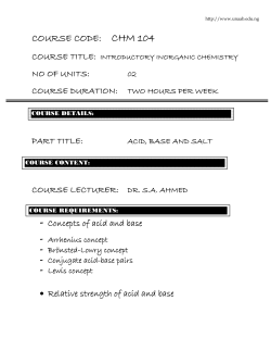 COURSE CODE: CHM 104