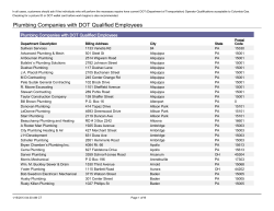 Plumbing Companies with DOT Qualified Employees
