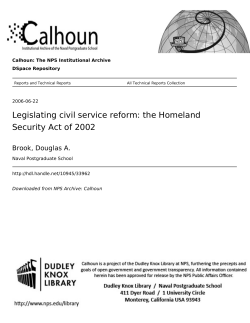 Legislating civil service reform: the Homeland Security Act of 2002