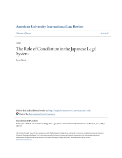The Role of Conciliation in the Japanese Legal System