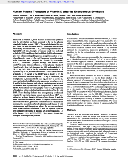 Human Plasma Transport of Vitamin D after Its