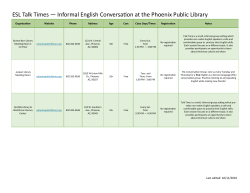ESL Talk Times - Phoenix Public Library