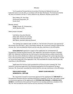 occupational therapy advisory committee