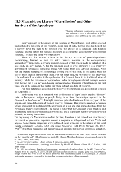 III.3 Mozambique: Literary &ldquo;Guerrilheiros&rdquo;