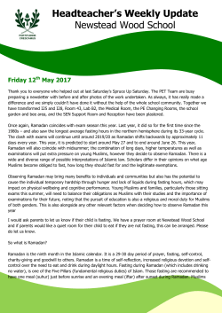 Headteacher`s Weekly Update Newstead Wood School