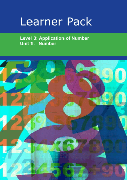 Level 3 Application of Number Unit 1