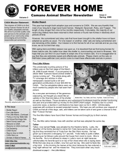 2009 Spring - Camano Animal Shelter Association