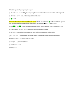 Solve this equation by completing the square p2
