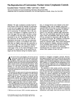 The Reproduction of Centrosomes: Nuclear versus